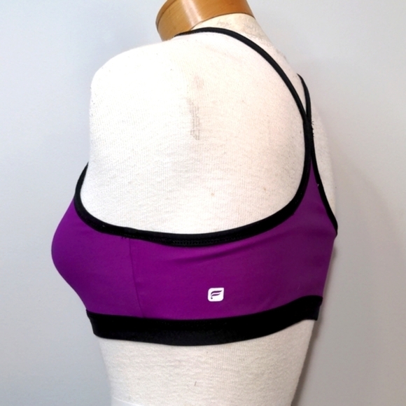 Fabletics Snapdragon Sports Bra Reversible Purple Multicolor Crop Top Work Out - Picture 9 of 12